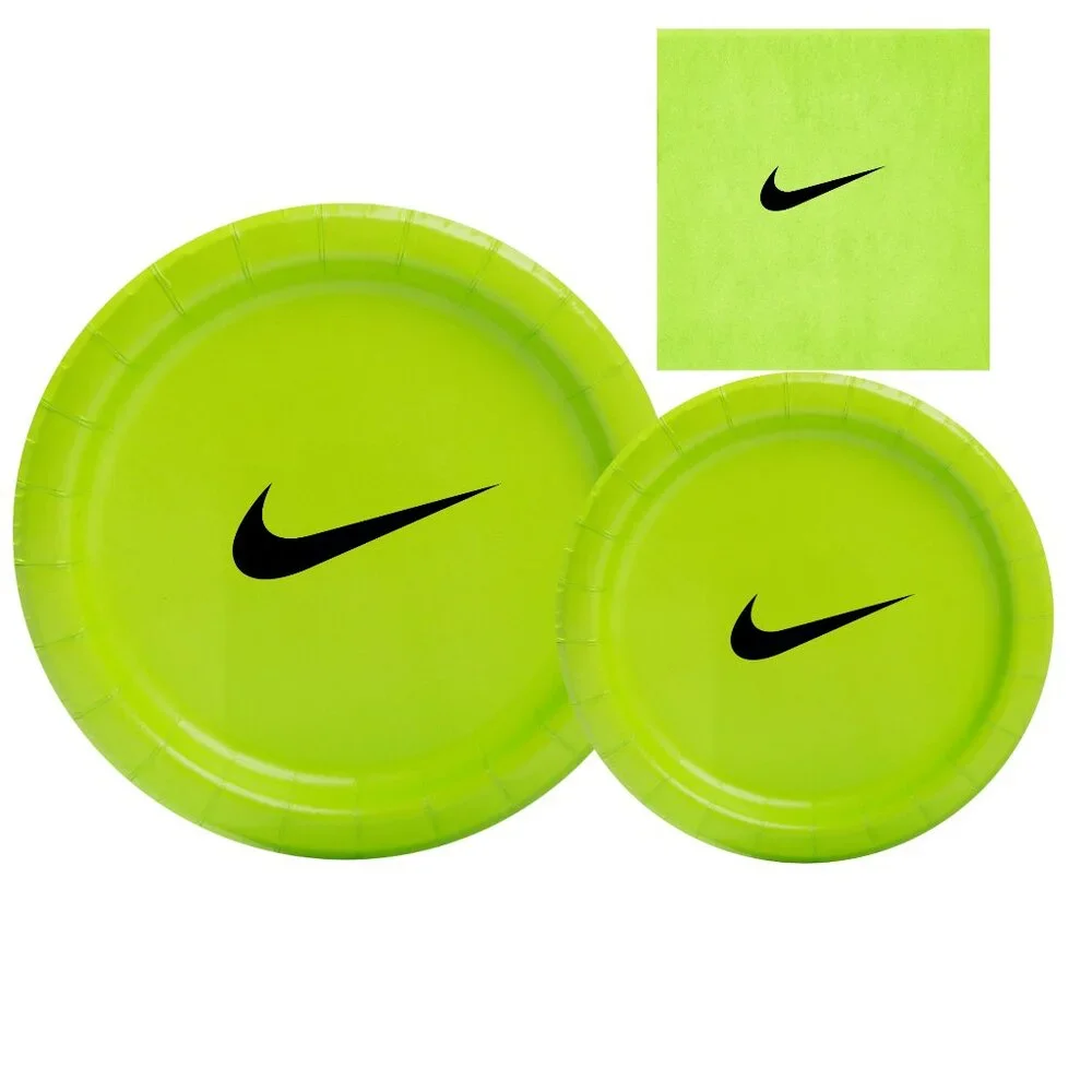 Custom Retro Basketball Party Tableware Set| Lime Green with Black Design| 45PCS
